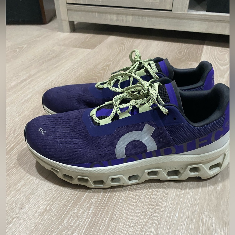 On Running Men's Athletic Shoes in Purple and Cream